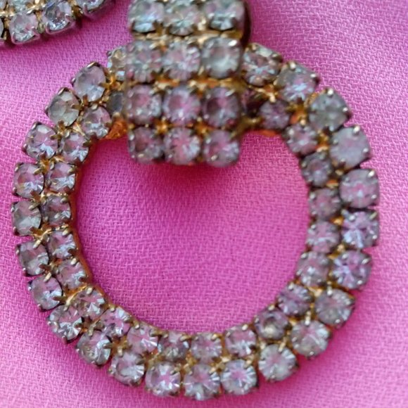 Elegant Silver and Gold Crystal Earrings - Picture 5 of 6